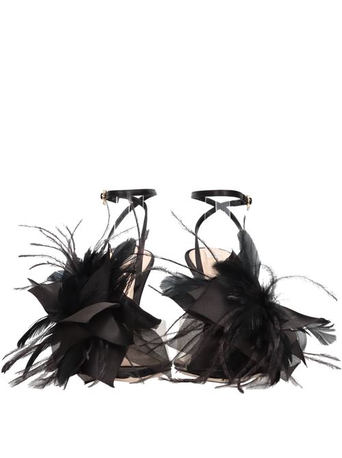 YNEZ sandals in satin and plexi GIANVITO ROSSI | YNEZ SANDAL GLASSTRASP